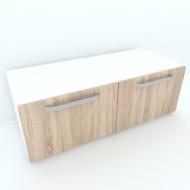 Armonia Comoda alba cu 2 sertare cu manere fronturi MDF Sonoma Armonia Comoda alba cu 2 sertare cu manere fronturi MDF Sonoma